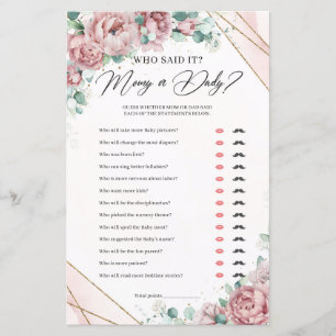 Elegante flores rosa douradas folhagens Mamãe ou P