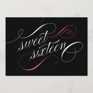 Elegante Flourish Sweet 16 Convites de festas