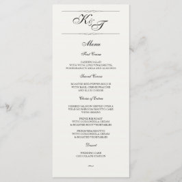 Elegante Formal | Cartão de Menu Casamento