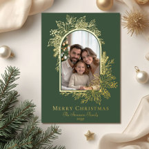 Elegante Foto de Natal em Verde Merry Christmas