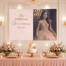 Elegante Foto de Quince Anos em Dourado Rosa