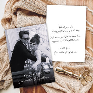 Elegante Foto Preto e Branco Agradecimento de Casa