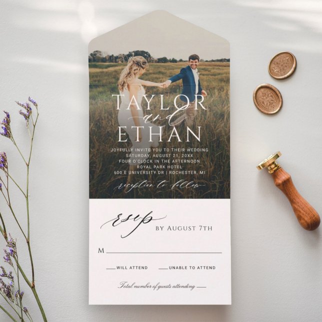 Elegante Fotografia de Casamento com Caligrafia Br (Criador carregado)