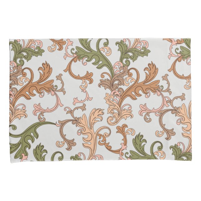 Elegante Fundo de Folhas Boho Vitoriano Vintage | (Frente-Direita)