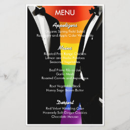 Elegante Gay moderno Menu Casamento Arco-Íris