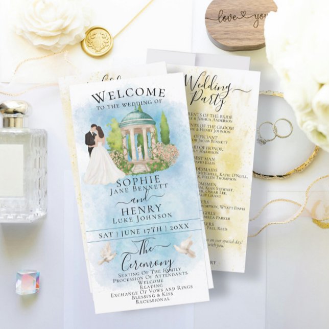 Elegante Gazebo Bride &Groom Luxury Weding Program (Criador carregado)