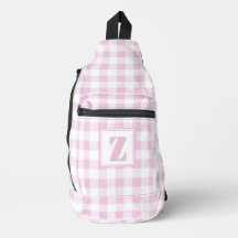 Elegante gingham personalizável monograma rosa bra
