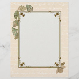 Elegante Ginkgo deixa Papel de carta de Scrapbook