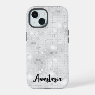 Elegante Glam White Silver Glitz Sparkle