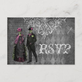 Elegante Glamorous Skeletons Halloween Party RSVP