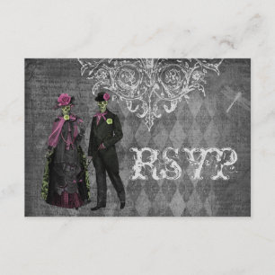 Elegante Glamorous Skeletons Halloween Party RSVP