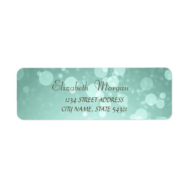 Elegante Glamouroso  Bokeh  Etiqueta de Endereço (Frente)