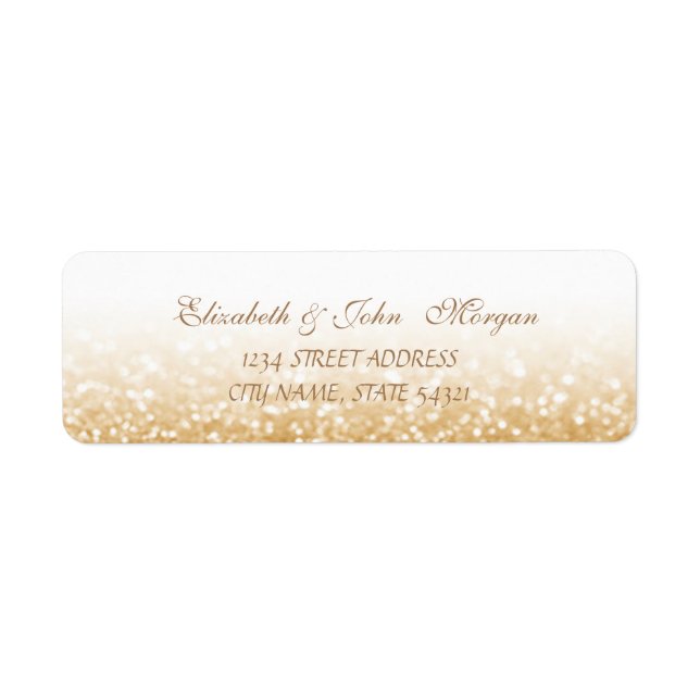Elegante Glamouroso Etiqueta Adereçada com Brilho (Frente)