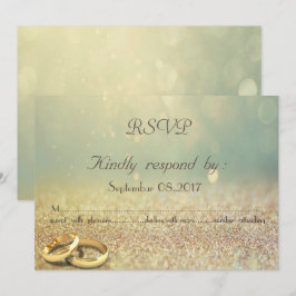 Elegante Glitter, Bokeh, Anéis Cartão de RSVP de C