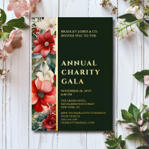Elegante Gold Foil Floral Character Event Gala Par