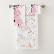 Elegante, gótico, conjunto original de toalhas de