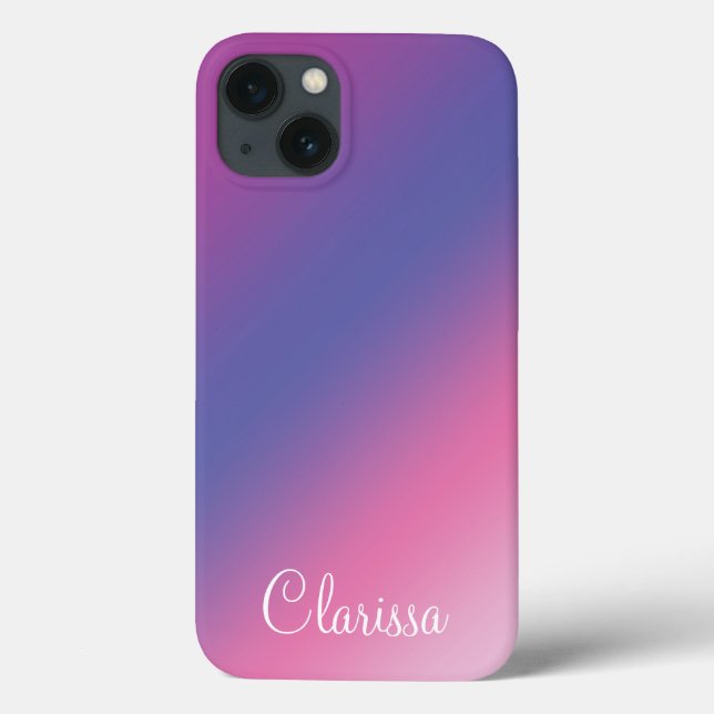 elegante gradiente azul-roxo, cor-de-rosa, cor (Verso)