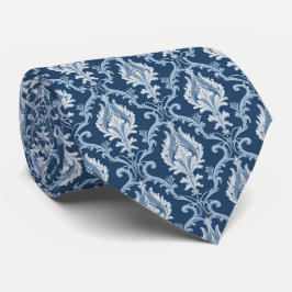 Elegante Gravata Azul-Marinho Barroca Ornamental