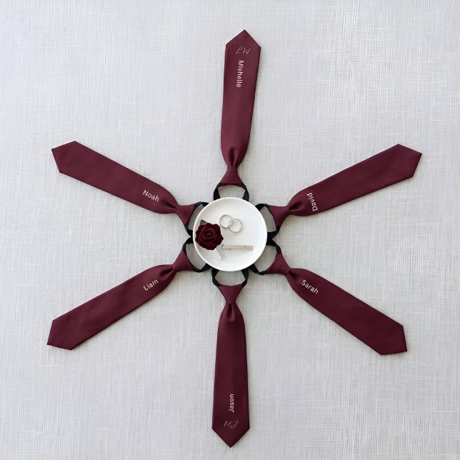 Elegante Gravata Burgundy e Rosa Bubblegum com Nom (Criador carregado)