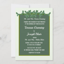 Elegante Green Deixa Convite Para Casamento