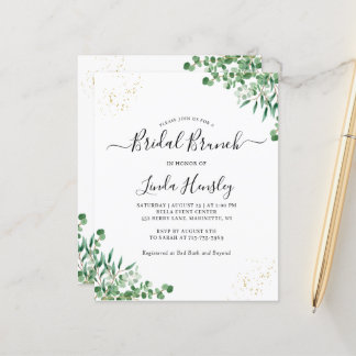Elegante Greenery deixa Bridal Brunch convite