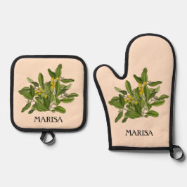 Elegante Greenery Foliage Oven Mitt e Potes