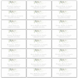 Elegante Greenery Modern Guest Name Etiquetas de E