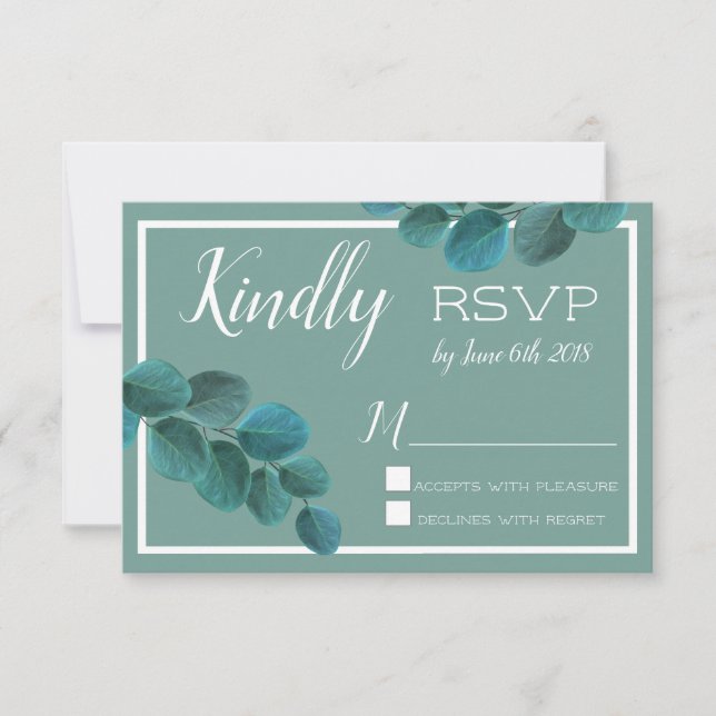 Elegante Greenery | RSVP de Casamento de Eucalyptu (Frente)