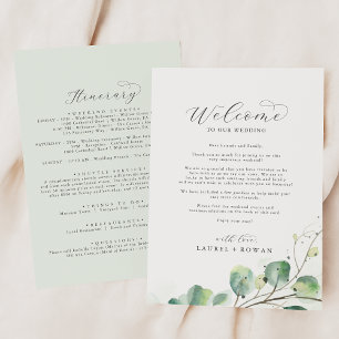 Elegante Greenery Wedding - Letra Itinerária de Bo