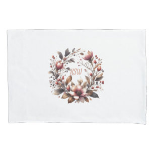 Elegante Grinalda Floral de Magnólia com Monograma