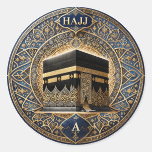 Elegante Hajj Mabrur Ilustração Kaaba Adesivo Redo