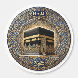 Elegante Hajj Mabrur Ilustração Kaaba Adesivo Redo