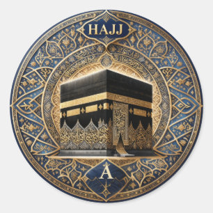 Elegante Hajj Mabrur Ilustração Kaaba Adesivo Redo