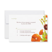 Elegante Hollyhock Blooms Wedding RSVP