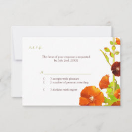 Elegante Hollyhock Blooms Wedding RSVP