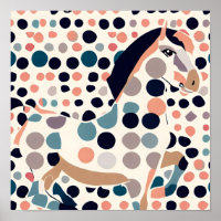 Elegante Horse Kids Vibrant Room Nursersery Poster