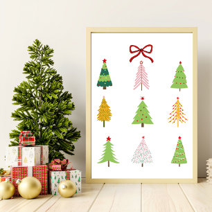 Elegante Impressão de Árvore de Natal Moderno