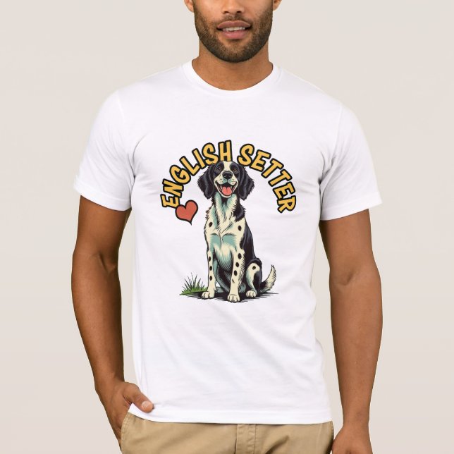 Elegante Inglês Setter Portrait T-Shirt (Frente)