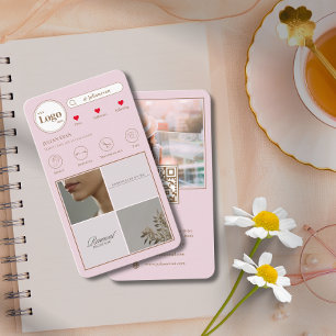 Elegante Instagram 4 Cartão de visita cor-de-rosa