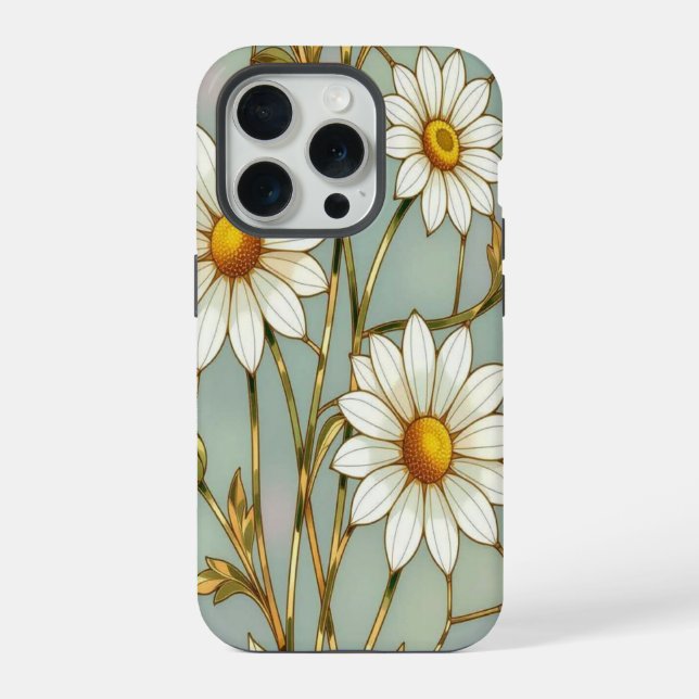Elegante iPhone Wildflower margarida com Vidro Pin (Verso)
