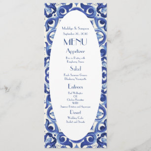 Elegante Itália azul La Dolce Vita Flat Menu