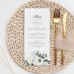 Elegante Ivory Floral Blooms Menu de Casamento<br><div class="desc">Elevem sua recepção de casamento com nosso Menu de Casamento de Blooms Florais de Ivory. Esta sofisticada design apresenta delicadas flores de marfim interligadas com folhagem verde macia,  criando um eterno e ambição romântica para o seu dia especial.</div>