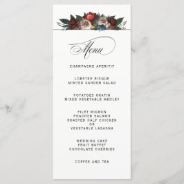 Elegante Jewel Tone Floral Weding Menu