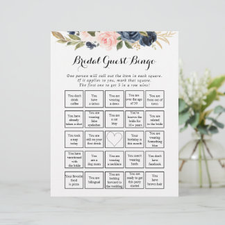 Elegante Jogo de Bingo de Convidados para Noiva co