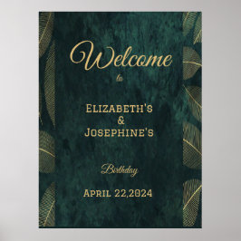 Elegante Joint Birthday Twin Poster
