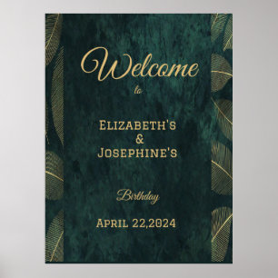 Elegante Joint Birthday Twin Poster