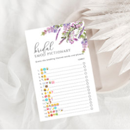 Elegante Lavanda Floral Emoji Pictionary Game