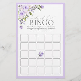 Elegante Lavanda Lilac - Jogo Floral de Bingo
