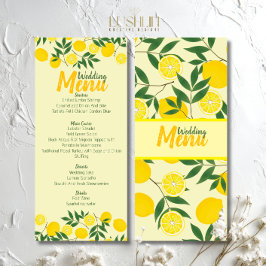 Elegante Lemon Wedding Flat Menu