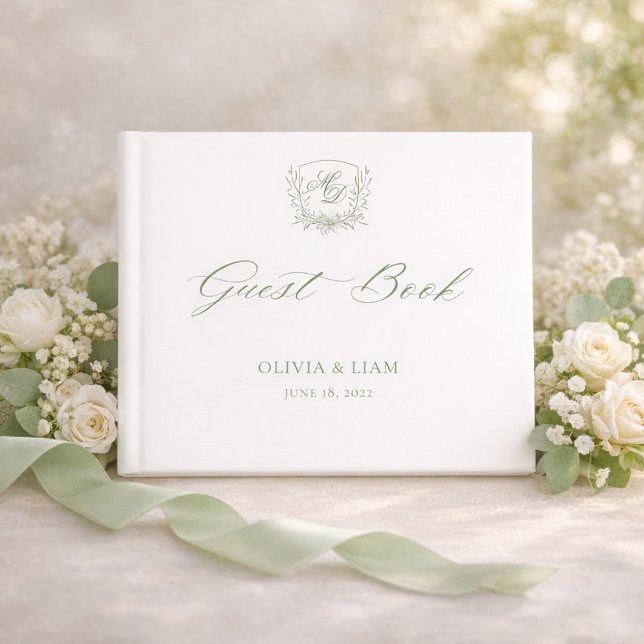 Elegante Livro de Visitas de Casamento com Crista  (Criador carregado)